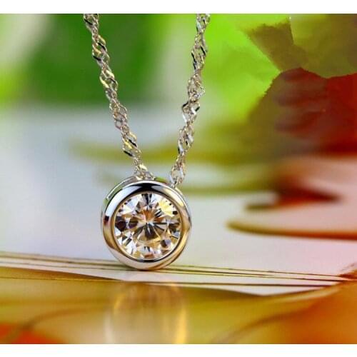 7128 Classic Necklace send with dust bag jewelry hot sell necklace 925 silver with ziron stone pendant gift