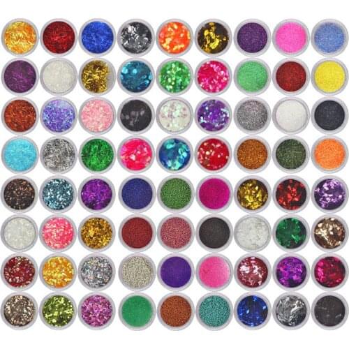 72POTS ultimate collection of chunky glitter pots cosmetic glitters for face body hair partings boobs nails eyeshadows Glitter