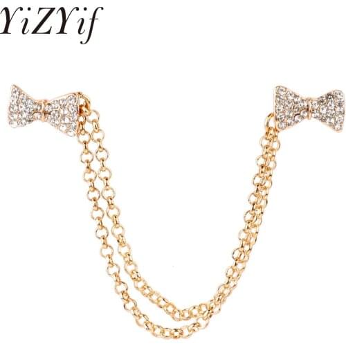Women Vintage Antique Luxury Tassel Chain Brooch Fashion Sweater Shawl Chain Clips Pearls Crytal Brooches for Women Jewelry Gift
