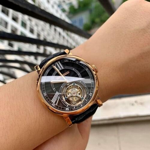 2020 Reef Tiger/RT Luxury Watches for Men Tourbillon Watches Steel Alligator Strap Waterproof Casual Automatic Watch RGA1999