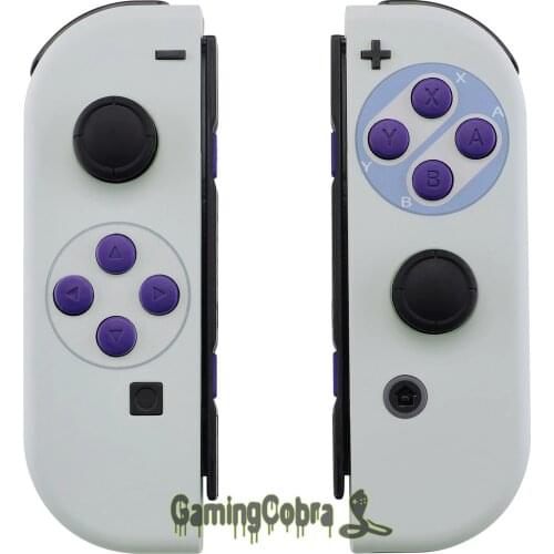 Soft Touch Classics SNES Style Housing Shell Case With Full Set Buttons DIY Replacement housing for Nintendo Switch Joy-Con