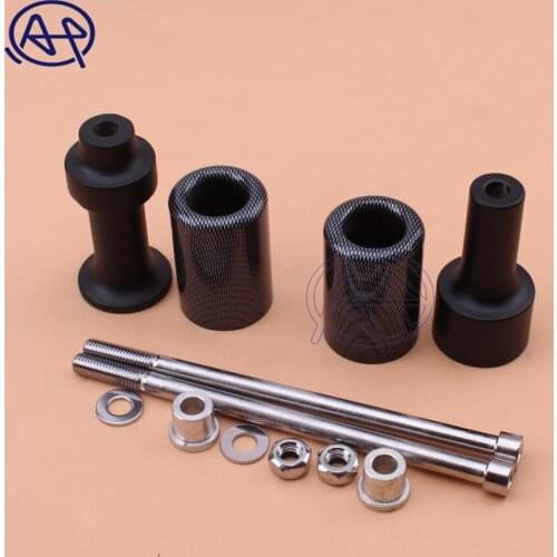 For Kawasaki Z1000 03-06 Motorcycle No Cut Delrin Frame Slider Anti Crash Frame Falling Protectors Parts Caps Black/Carbon Fibre