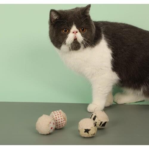 Cat Toys Canvas Ball Contains Four Small Balls Interactive Toy