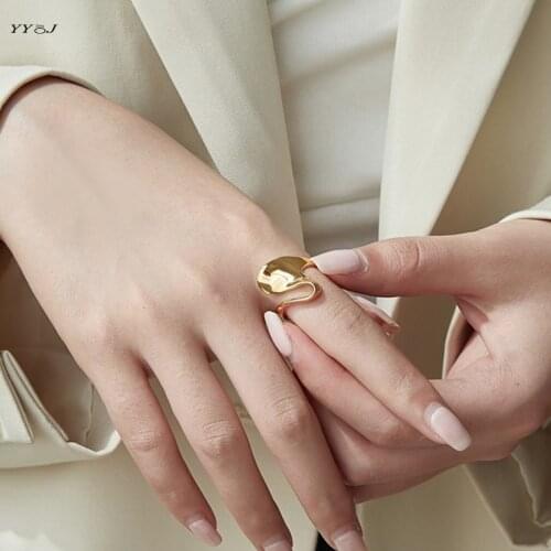 Special shaped curved rings for women stainless steel gold unique unusual rings bulk items wholesale free tarnish dropship