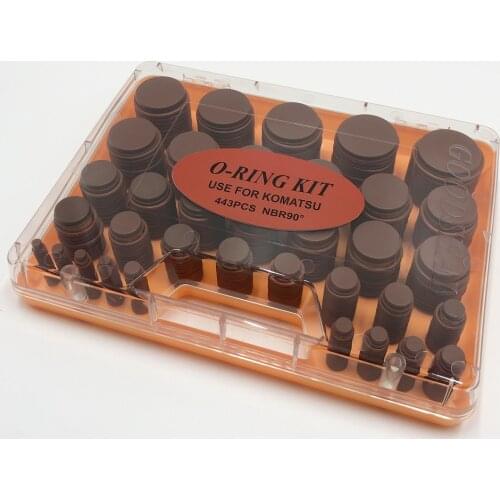 Rubber O-Ring Kit Brown NBR90 Nitrile 90 Shore FOR Excavator KOMATSU Rubber Seal O-Ring Assortment kit
