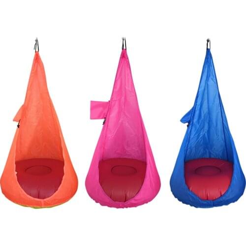 Home Yard Garden Outdoor Child Hammock Chair Indoor Hanging Seat Kids Swing Foldable Hanging Hammock Chair