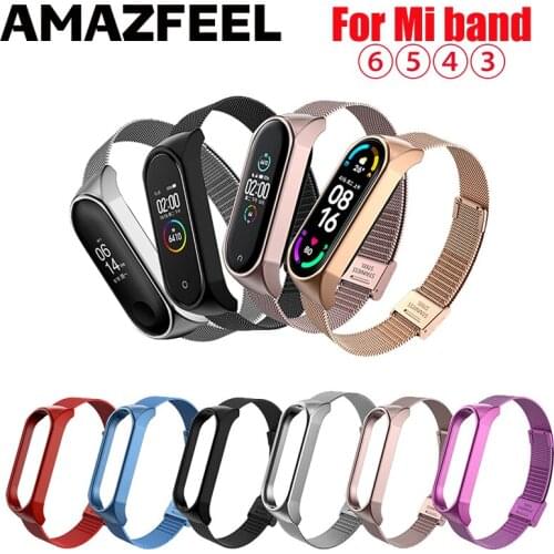 Metal Strap For Xiaomi Mi Band 6 5 Wrist Band Bracelet Screwless Stainless Steel Replacement Miband For Mi Band 3 4 Smartwatch