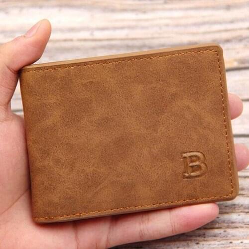 Fashionable Mens Short Wallet Frosted Retro Multifunction Wallet Casual Multi-Card New