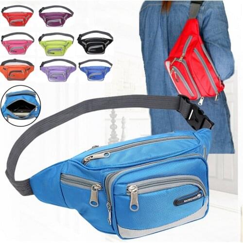 Anti-theft Male Belt Close-Fitting Waist Bags Multi-Functional Hip Bum Reflective Strip Shoulder Bag Men Nylon Fanny Chest Pack