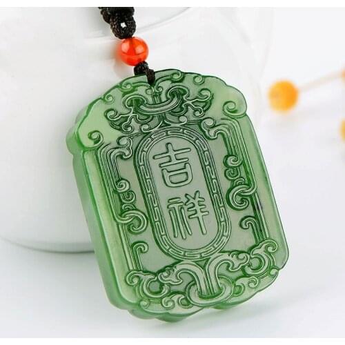 Natural hetian green jade pendant necklaces add certificate two-sides handcarved jadeite jade jewelry jade necklace top brand
