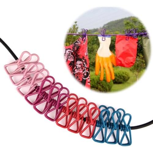 Anti-skid Clothes Line Rope Outdoor Camping Travel Laundry Clothesline with Hooks and Clips