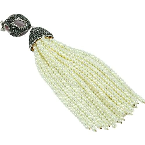 New Fashion Crystal Long Necklace Tassel Necklace Natural Stone Beads Chain Necklace Gifts Jewelry Tassel Chain Choker For Women