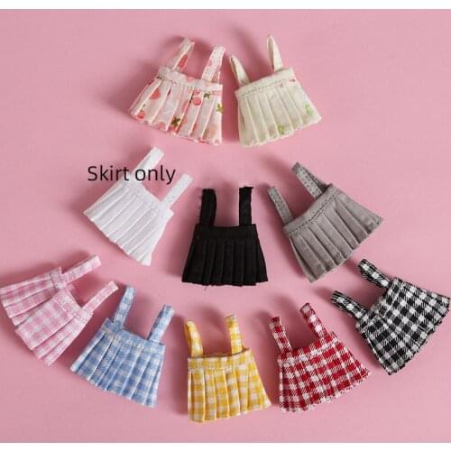 Ob11 doll clothes pleated skirt half skirt 1 / 12bjd doll clothes obitsu11 dress pleated lattice skirt bjd doll clothes Toy