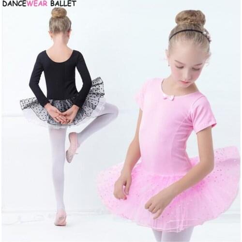Professional Girls Ballet Tutu Dress Child Kids Gymnastics Leotards With Tulle Skirt Pink Dance Ballet Costumes With Dot Tutus