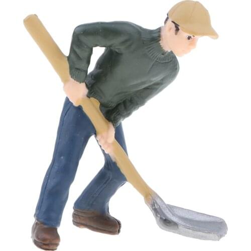 Realistic Human Figure Figurine Toy Worker with a Spade Working Model, Kids Toy Collection