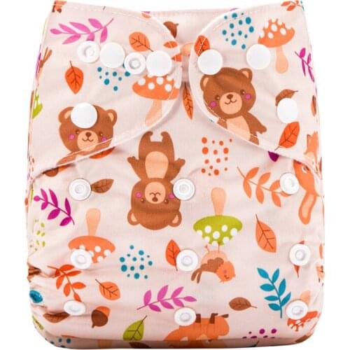 Adjustable Cloth Diaper Cover Cartoon Pocket Digital Print Baby Nappies Fit 3-15kg Baby Nappy Infant Baby Diapers