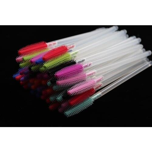 50Pcs/lot Eyelashes Brush Eyelash Extension Disposable Silicone Gel Eyelash Brush Comb Mascara Wands Eye Lashes Extension To