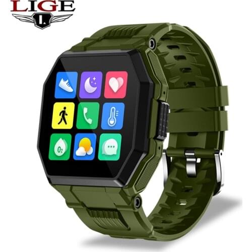 LIGE New Smart Watch Men 1.54 Inch Heart Rate Magnetic Charging watch for men Muilt-sport modes Bluetooth Call Waterproof IP67
