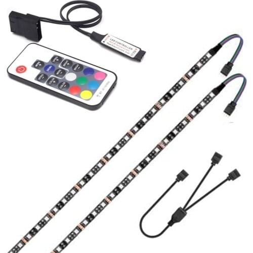 17key RF remote led Strip Background Light 5050 12V ribbon Molex Connector for PC computer LED Flexible Strip Background Light