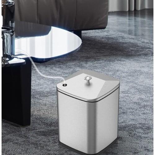 Stainless Steel Tea Dregs Bucket Kungfu Tea Set Waste Bucket Home Office Trash Can With Lid 9L Rubbish Storage Bucket ZH197