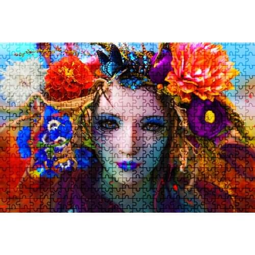 Funny Paper Jigsaw Puzzles Flower Women Adults Kids DIY Educational Game Toys for Children Early Learning Supplies