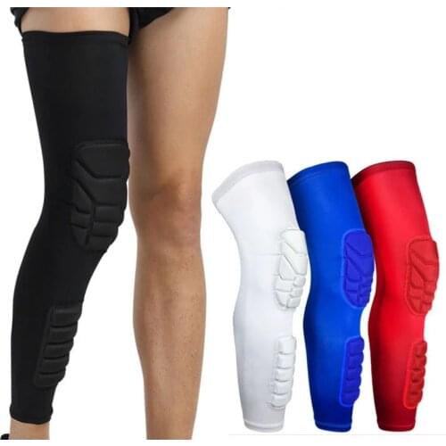 1Pcs Lengthen Basketball Knee Pads Compression Honeycomb Knee Brace Leg Sleeve Football Cycling Breathable Sport Leg Protectors