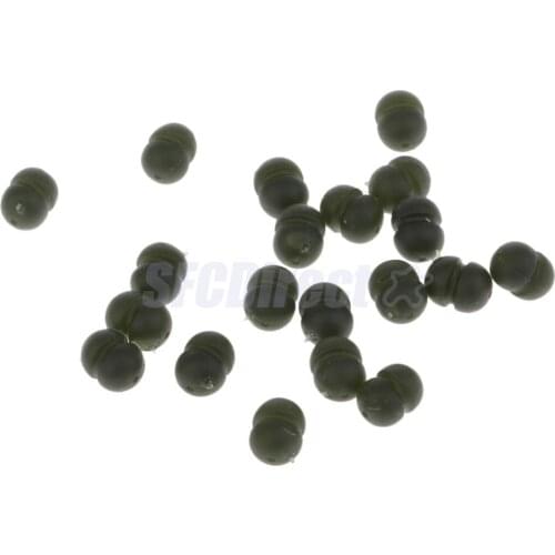 20pcs Heli/Chod Rubber Runner Beads Green Carp Fishing Terminal Rig Tackle