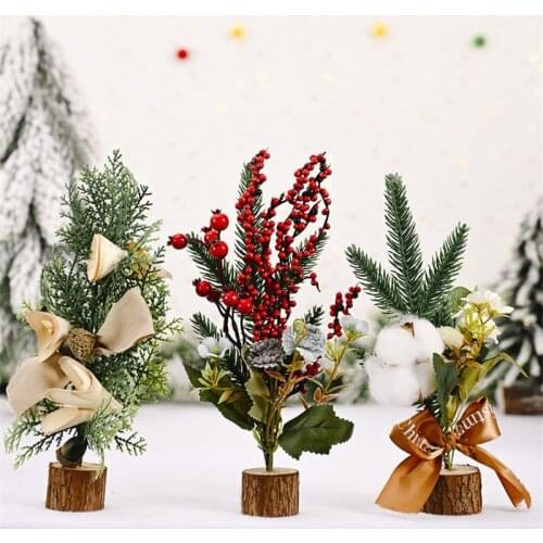 15 Pcs Mini Artificial Christmas Tree Christmas Pine Tree Festival Table Miniature Ornament Home Decoration 28cm Wholesale X2