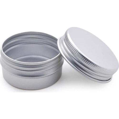 30G Empty Silver Aluminum Jars For Cosmetic Cream 30ML Soap Tea Hair Wax Lip Balm Oil Case Cans Containers 50pcs
