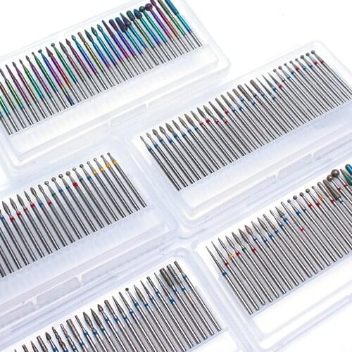 30pc/Set Nail Drill Bit Rainbow Milling Cutters for Manicure Pedicure Machine Files Gel Removing Burr Nail Art Tools Accessories