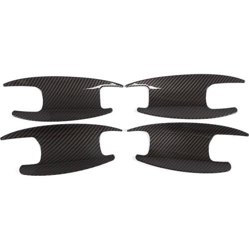 4pcs Carbon Fiber Style For Mercedes Benz W213 E Class 16-19 W205 C-class GLC X253 ABS Door Bowl Cover Trim Car Accessories