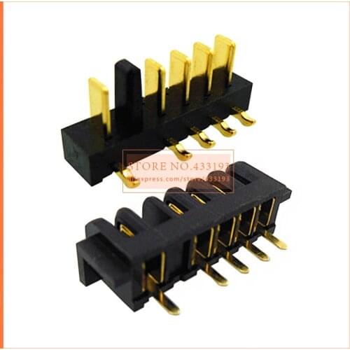 5pair 4+1 6PIN Laptop notebook battery connector Holder clip charging contact pitch 2.5MM 90 degree foot male+female plug
