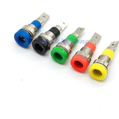 5pcs M4*28 4mm Banana Socket 60V/24A Binding Post Panel mount Test Probe Connector Jack socket Terminal