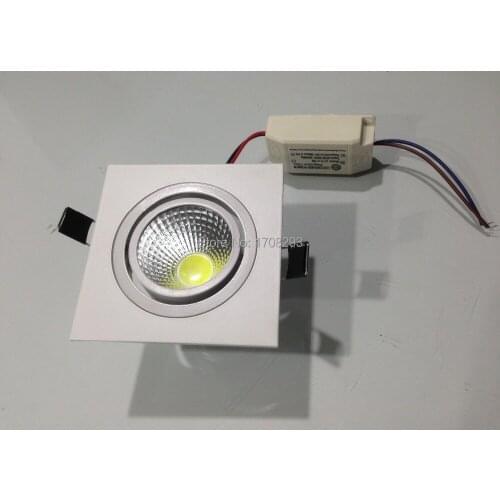 50pcs The new square COB LED Downlight 5w7w10W12w Rotatable,Grille lights, Shell:White ,Indoor Ceiling lamps, CE ROHS