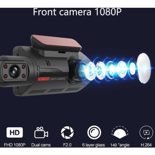Dual Lens Car DVR Dash Cam Video Recorder G-Sensor 1080P Front And Inside Camera Car Electronics