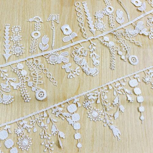 Off White bird apple tassel lace polyester embroidered Lace Fabric DIY Handmade Materials Lace Trim Free Shipping