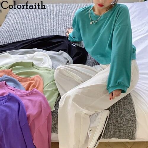 Женские короткие толстовки Colorfaith China At AliExpress