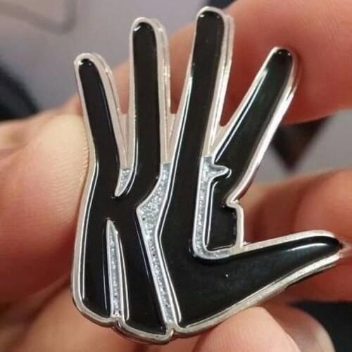 Black Glitter Enamel Hand Finger Gesture Sign Cartoon Collar Lapel Pins Brooch Hat Badge Gift Ornament