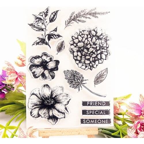 11x15cm Flowers label Transparent Clear Stamps Silicone Seals Roller Stamp DIY scrapbooking photo album/Card Making