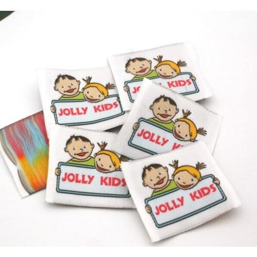 1000pcs labels for clothes customized garment High density label woven clothing sewing label embroidered tag HWSC-001