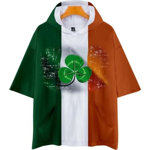 Irish Green 3d Hooded T Shirt Men Women St. Patricks Day Printed Hoodie T-shirt Harajuku Streetwear Tshirt Tops Tee Clothes