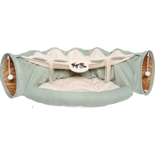 Pet Cats Tunnel Interactive Play Toy Mobile Collapsible Ferrets Rabbit Bed tunnels Indoor Toys Kitten Exercising Products WY702