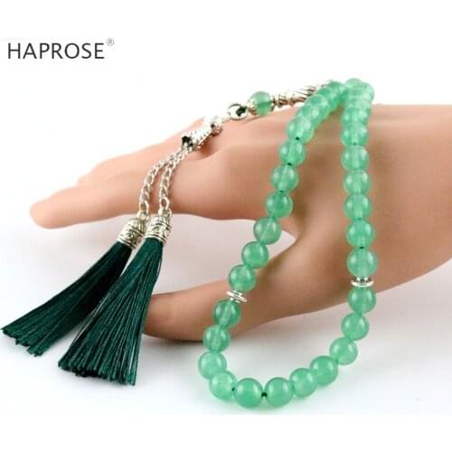 Islamic muslim tasbih green bracelet Round Shape beads Prayer beads Islamic Muslim Tasbih Allah Rosary