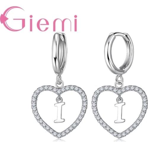 Classical Wedding Gifts Birthday Gift Jewels Fashionable Female Alphabet Earrings 925 Sterling Silver Cubic Zirconia