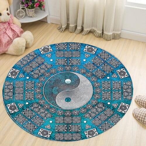 Creative Tai Chi Gossip Print Round Carpet Kids Room Computer Chair Floor Mat Carpets For Room Decorate Household Living Rugs
