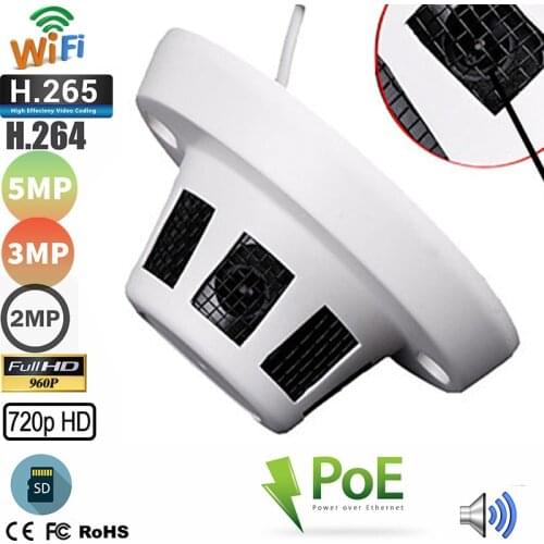 5MP 4MP 3MP 1080P POE Wifi Audio Mini Dome IP Camera ONVIF H.264 H265 CCTV P2P Android IOS Smoke Anti-theft in Families camhi