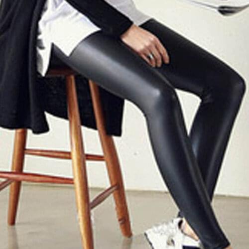 S-XL New Autumn 2020 Fashion Faux Leather Sexy Thin Black Leggings Calzas Mujer Leggins Leggings Stretchy Plus Size