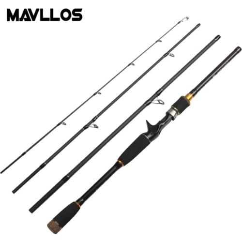 Mavllos Portable Carbon Fishing Rod 2.1m 2.4m 2.7m Lure Weight 10-25g 4 Sections Fast Action 12-25LB Saltwater Spinning Rod