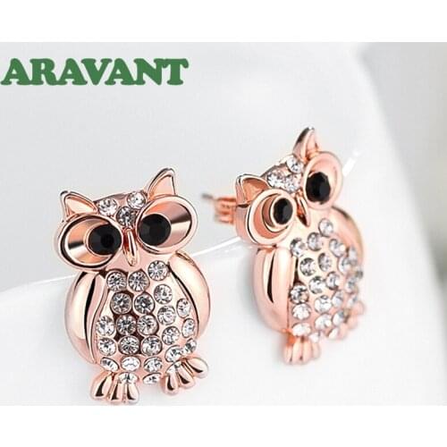 Cute Owl Earring Piercing Stud Earrings For Women European Jewelry Mothers Day Gifts Party