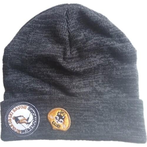 Cartoon cute skiing animals fox Computer embroidery thick Hat Knitting Cap Winter Warm Ear protection Fleece Lining Beanies hats